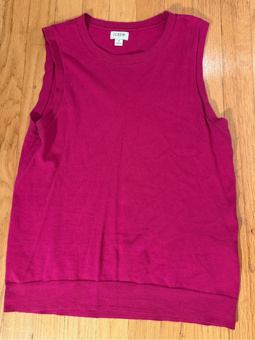 J. Crew Women's Sleeveless Knit Tank in Fuchsia Pink Size Small